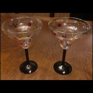Mickey Mouse themed martini or margarita glasses (set of 2)